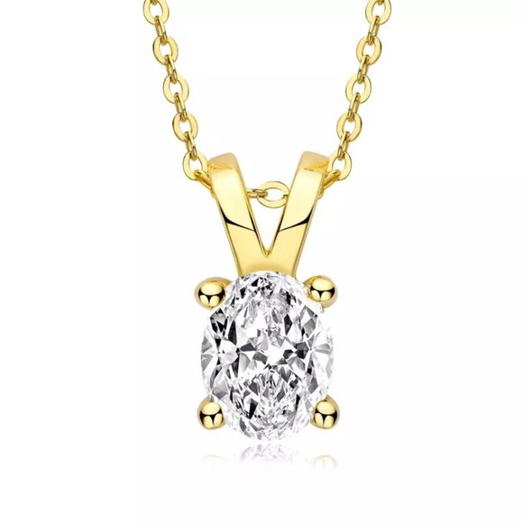 Certified 1ct. t.w. Oval Diamond Brilliant Cut Necklace - Picture 1 of 16